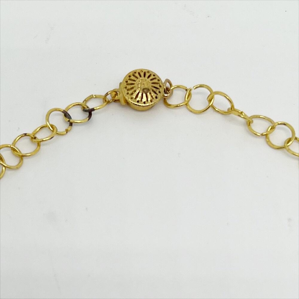 Handmade Gold Tone Medallion Disc Chain Necklace Handcrafted Artisan - Picture 2 of 4